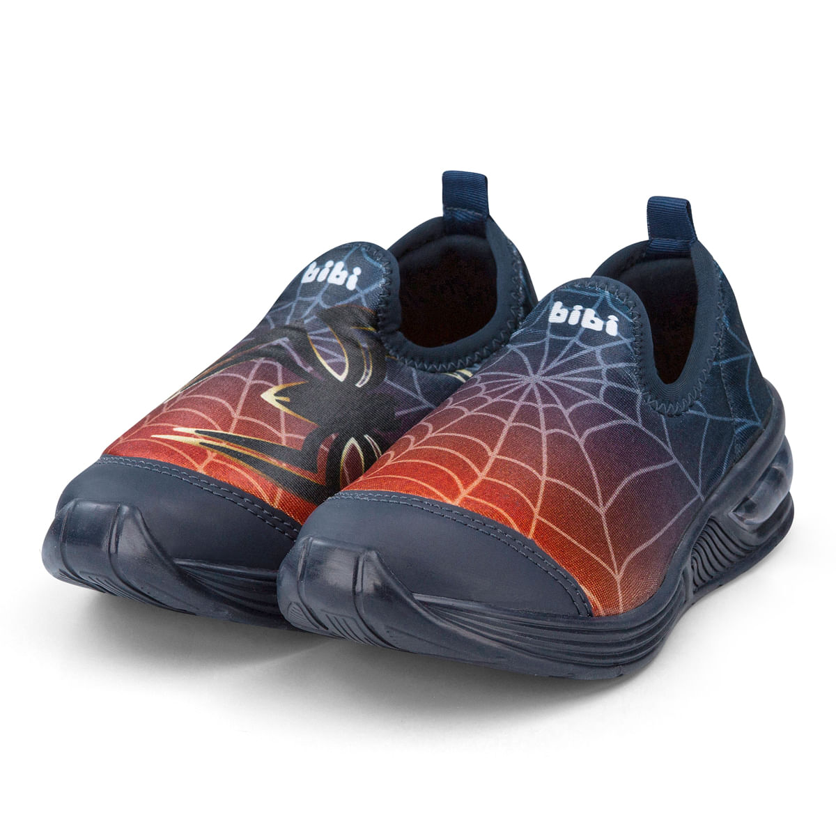 Tênis Infantil Bibi de Luz Space Wave Masculino Naval Estampado de Aranha -  1132013 Azul