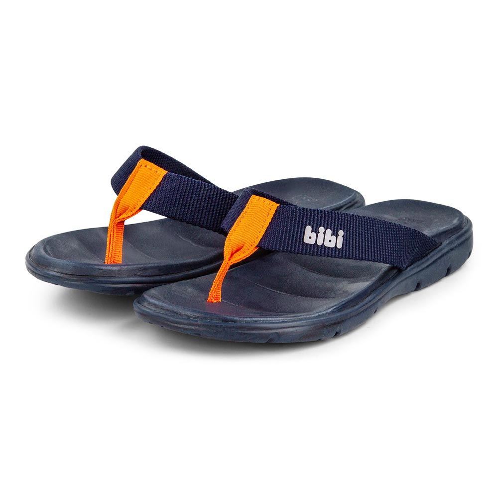 Sandália Infantil Bibi Basic Sandals Mini Azul com Laranja 1101106