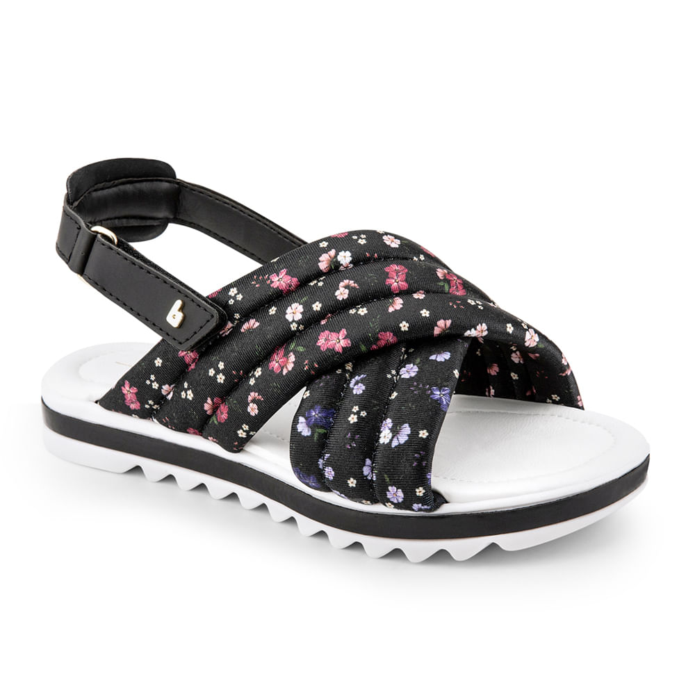 Sandália Infantil Bibi Flatform Feminino Preto Estampado - 1059214