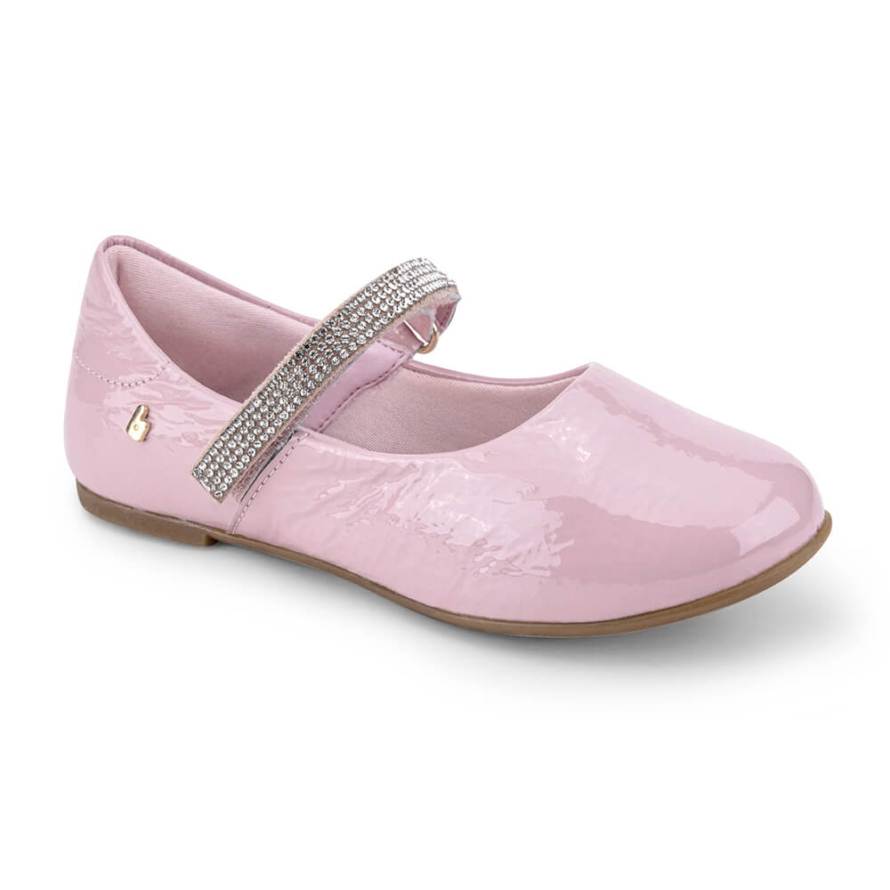 Sapatilha Infantil Feminina Bibi Ballerina Rosa com Verniz 1171021