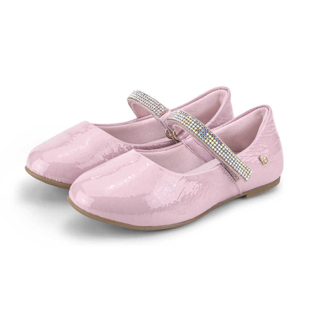 Sapatilha Infantil Feminina Bibi Ballerina Rosa com Verniz 1171021