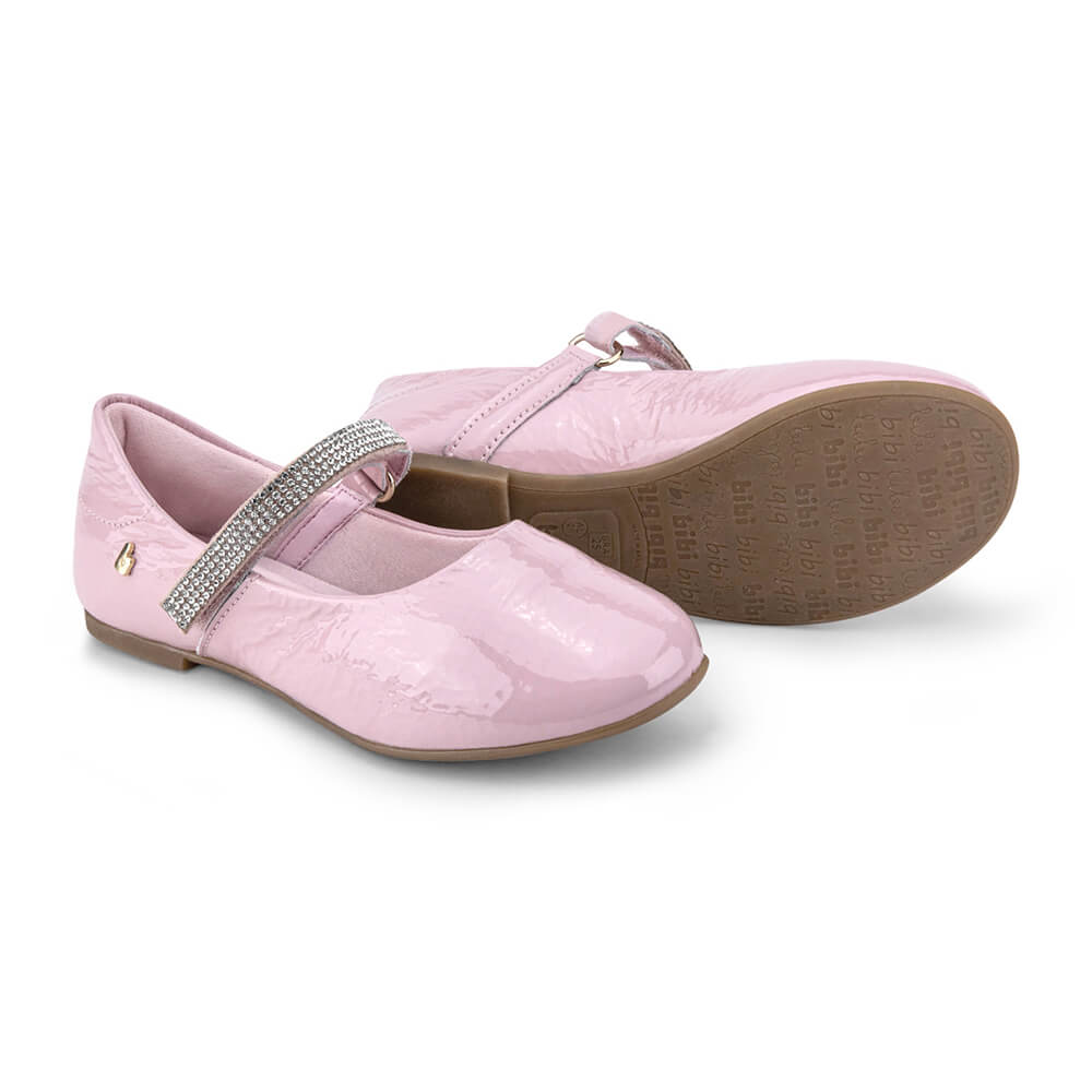 Sapatilha Infantil Feminina Bibi Ballerina Rosa com Verniz 1171021