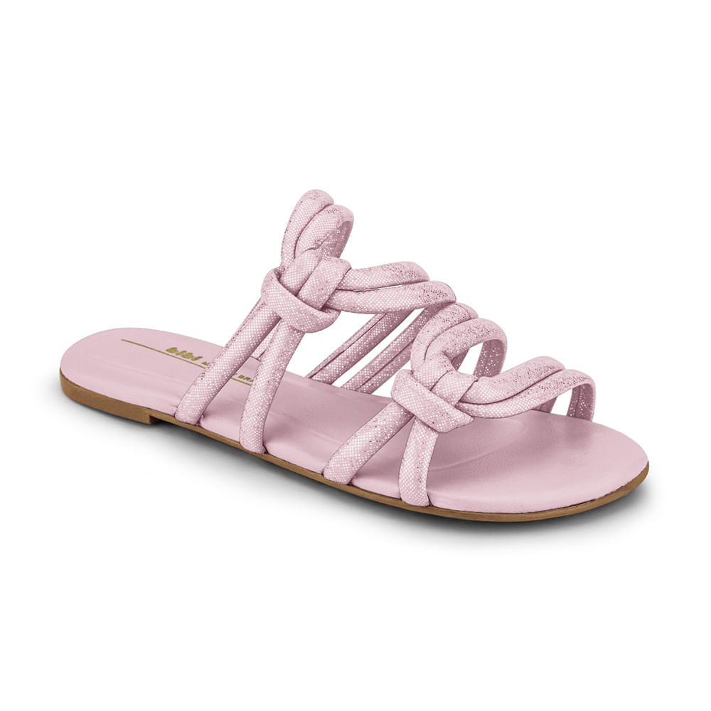 Rasteirinha Infantil Feminina Bibi Little Me Rosa 1104304