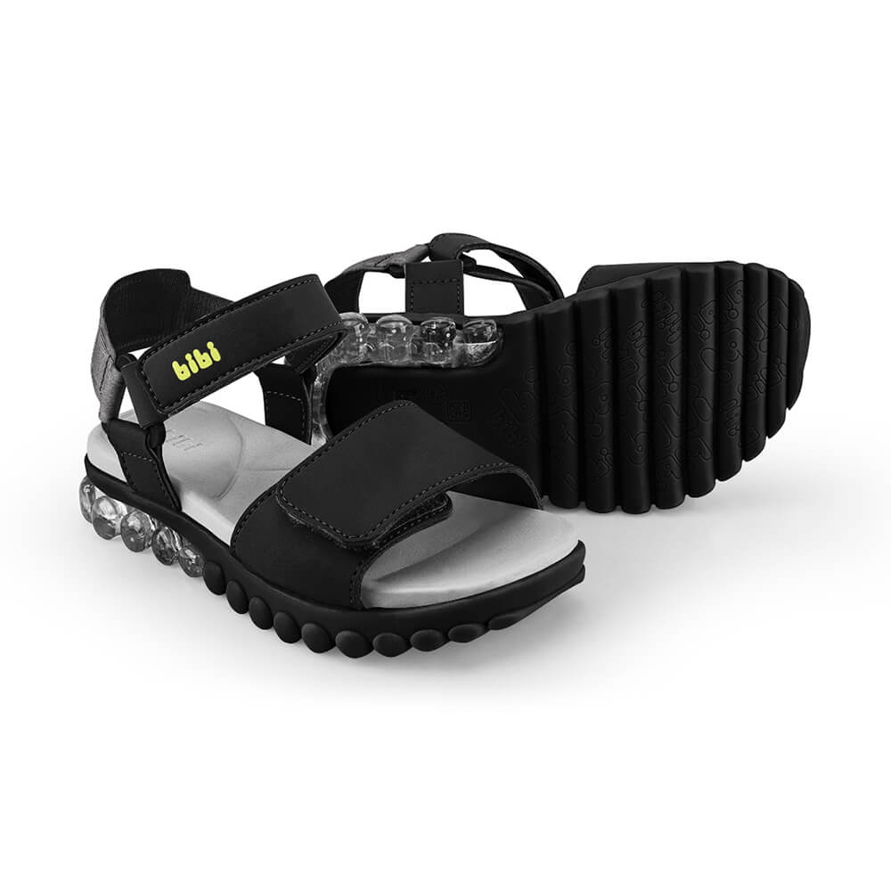 Sandália de Luz Infantil Masculina Bibi Summer Roller Light Preta 1193012