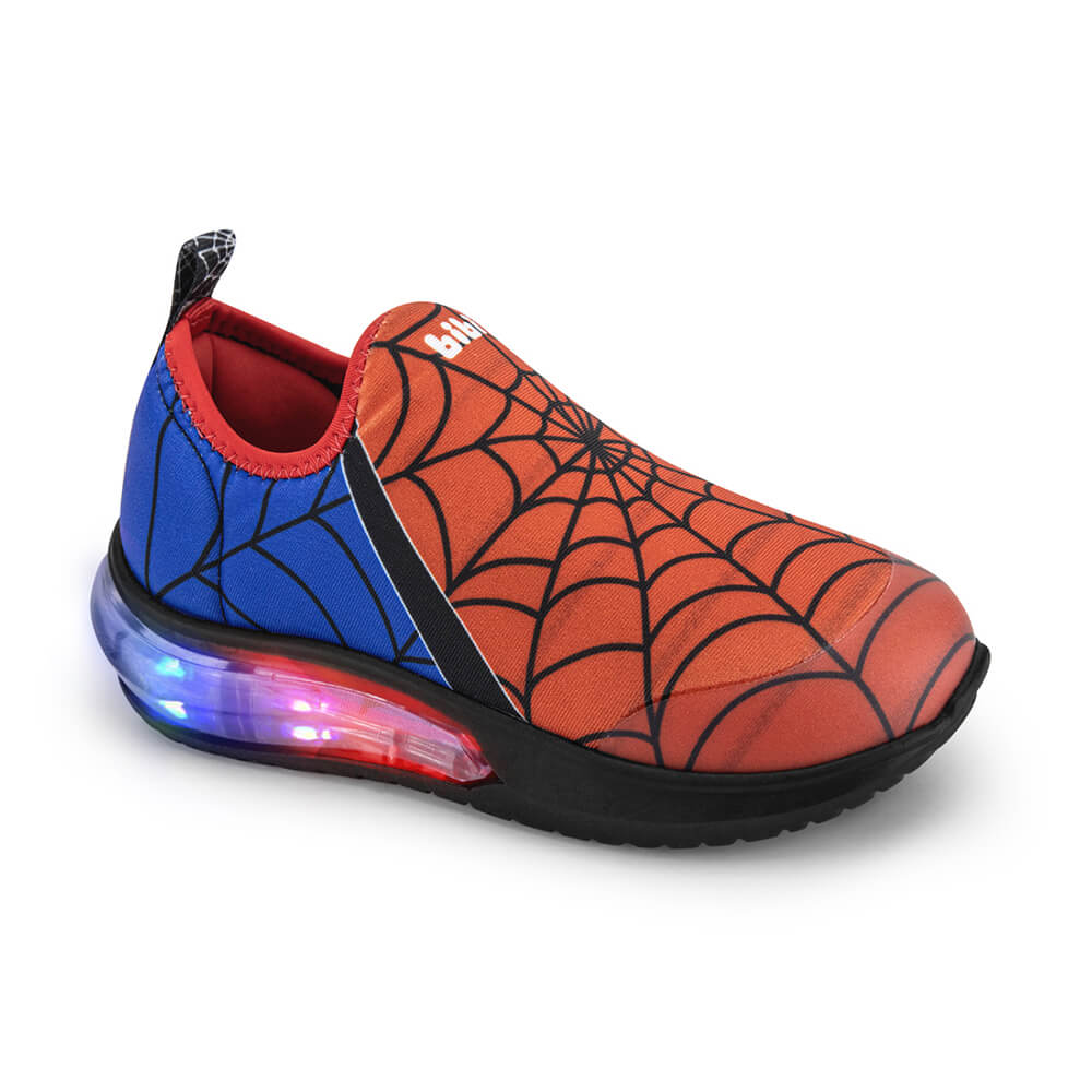 Tênis Infantil de Luz Bibi Space Wave 3.0 Vermelho e Azul de Aranha