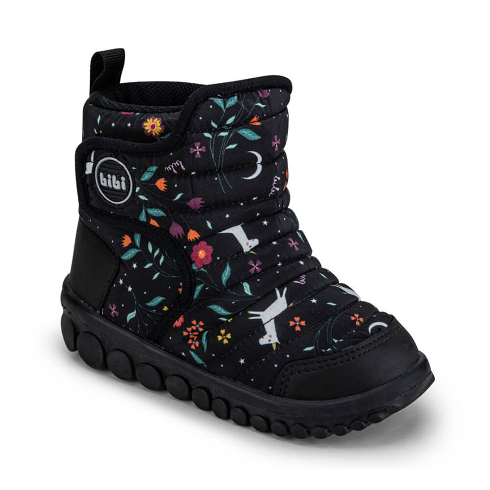 Bota Infantil Feminina com Estampa Dark Floral Bibi Roller 2.0