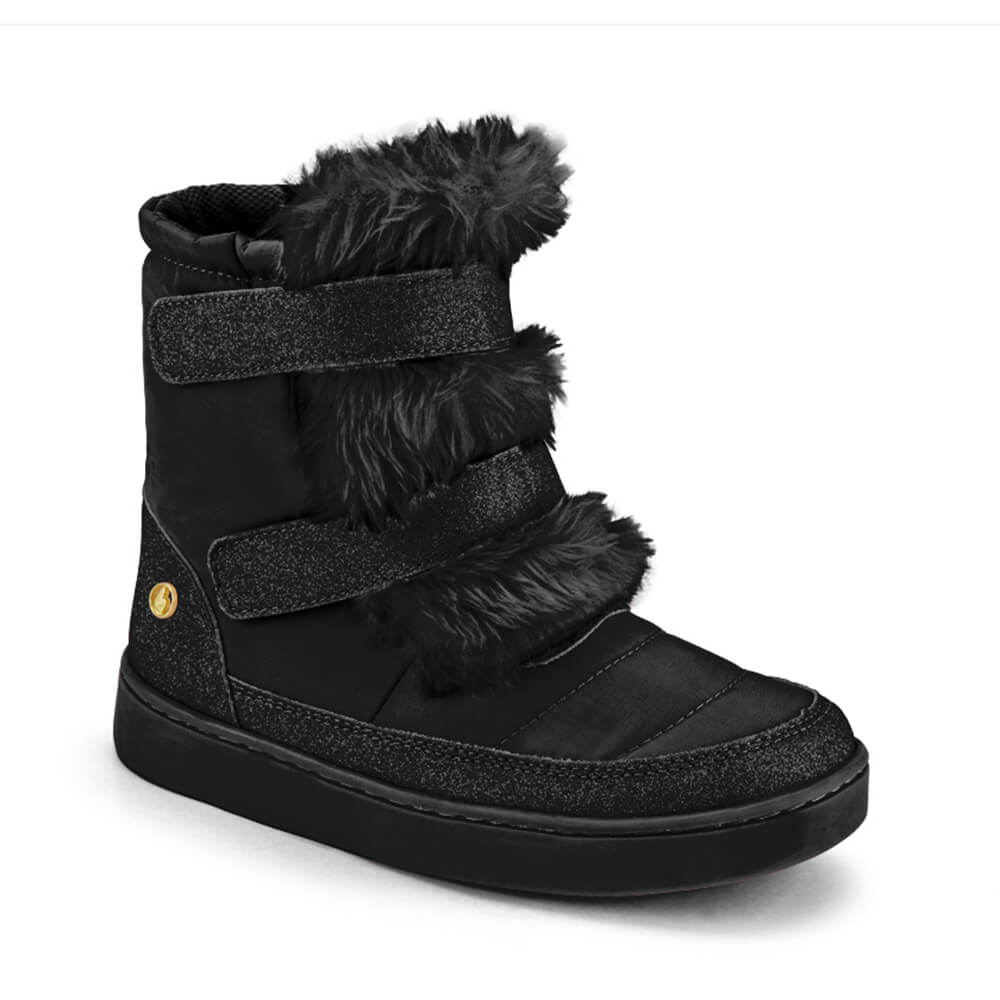 Bota Infantil Feminina Cano Médio Preta Bibi Urban Boots