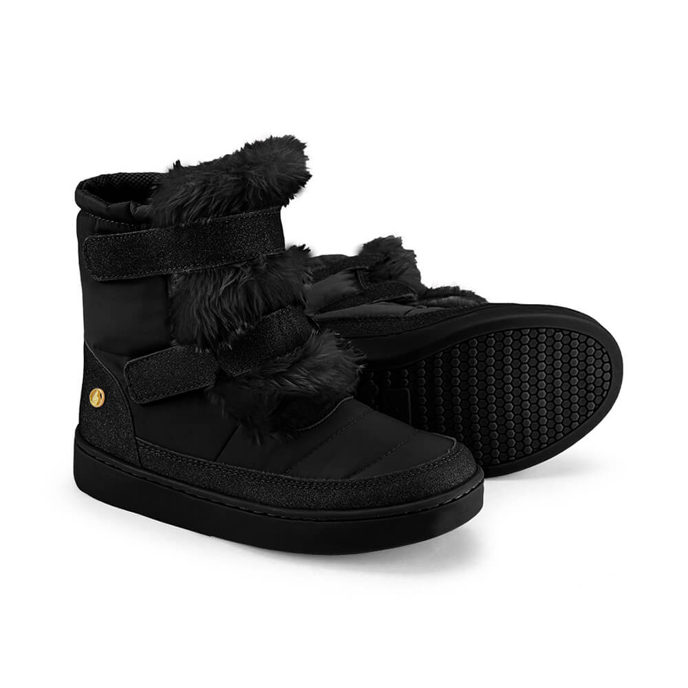 Bota Infantil Feminina Cano Médio Preta Bibi Urban Boots
