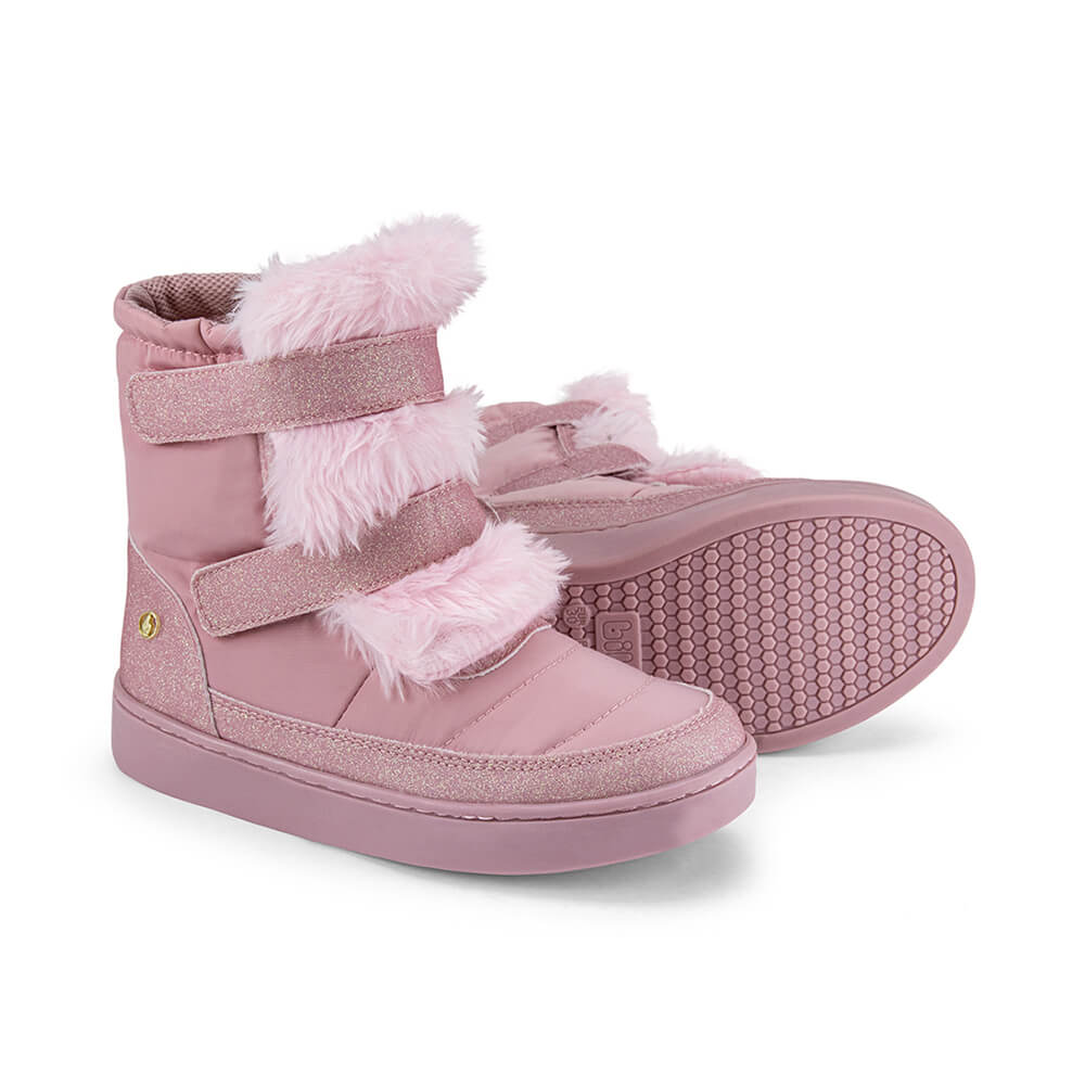 Bota Infantil Feminina Cano Médio Rosa Bibi Urban Boots