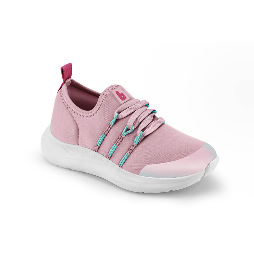 Tênis Infantil Feminino Rosa Quartzo Liso com Elástico Bibi Action