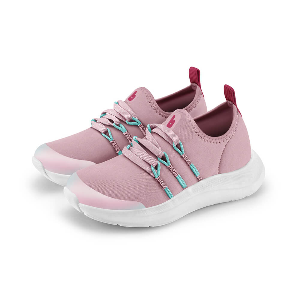 Tênis Infantil Feminino Rosa Quartzo Liso com Elástico Bibi Action