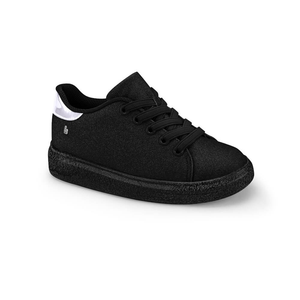 Tênis Infantil Bibi Casual Preto com Brilho Glam