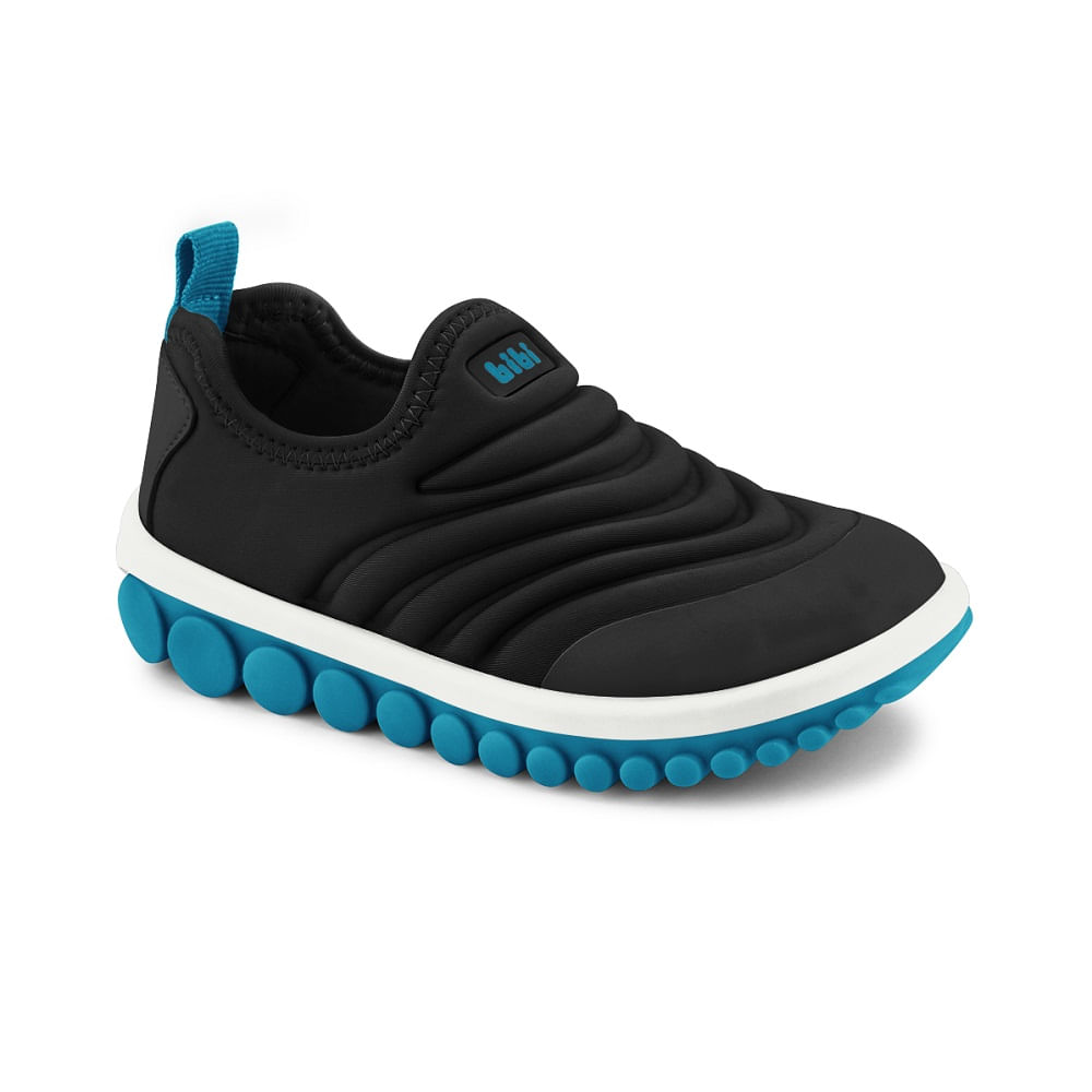 Tênis Infantil Masculino Preto com Azul Bibi Roller 2.0