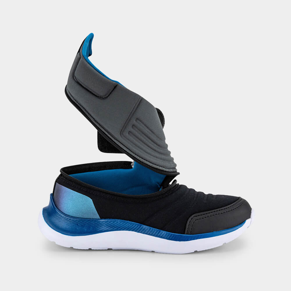 Bota Infantil Inclusiva Bibi Cinza com Preto Bibi Para Todos