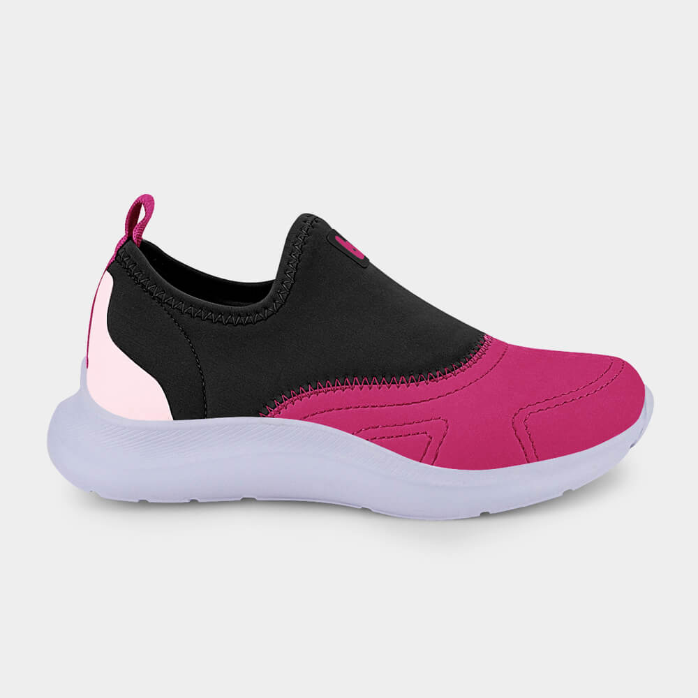 Tênis Infantil Bibi Action Preto com Rosa Pitaya