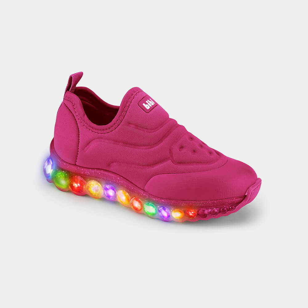 Tênis Infantil de Luz Bibi Roller Celebration Rosa Pitaya