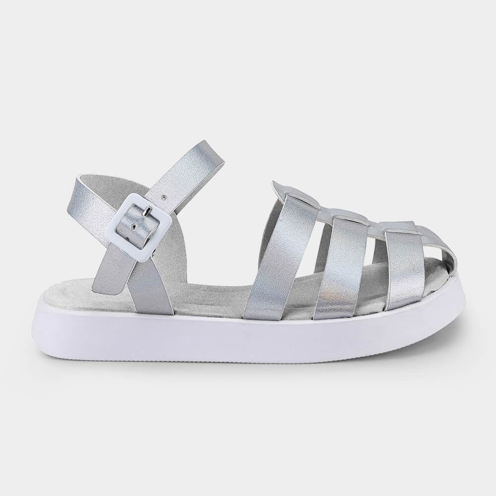 Sandália Infantil Bibi Plataforma Prata