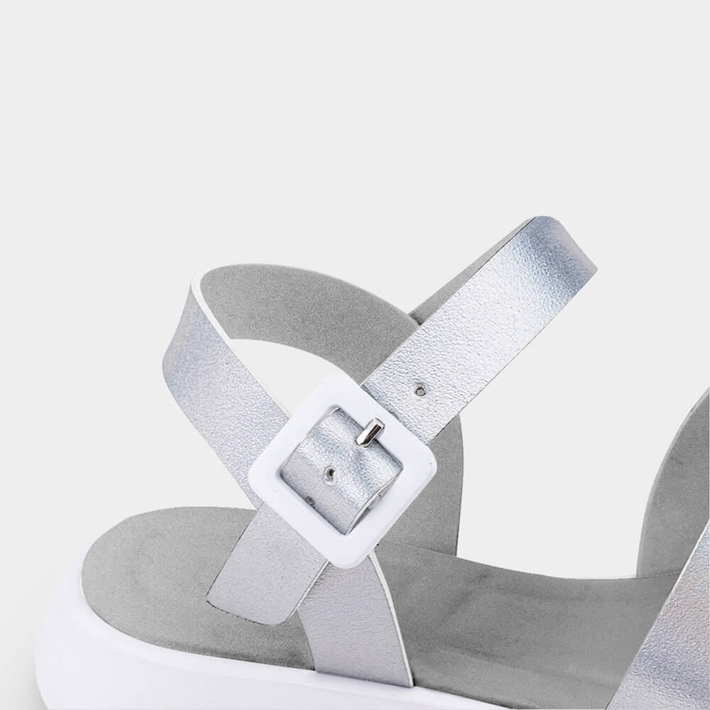 Sandália Infantil Bibi Plataforma Prata