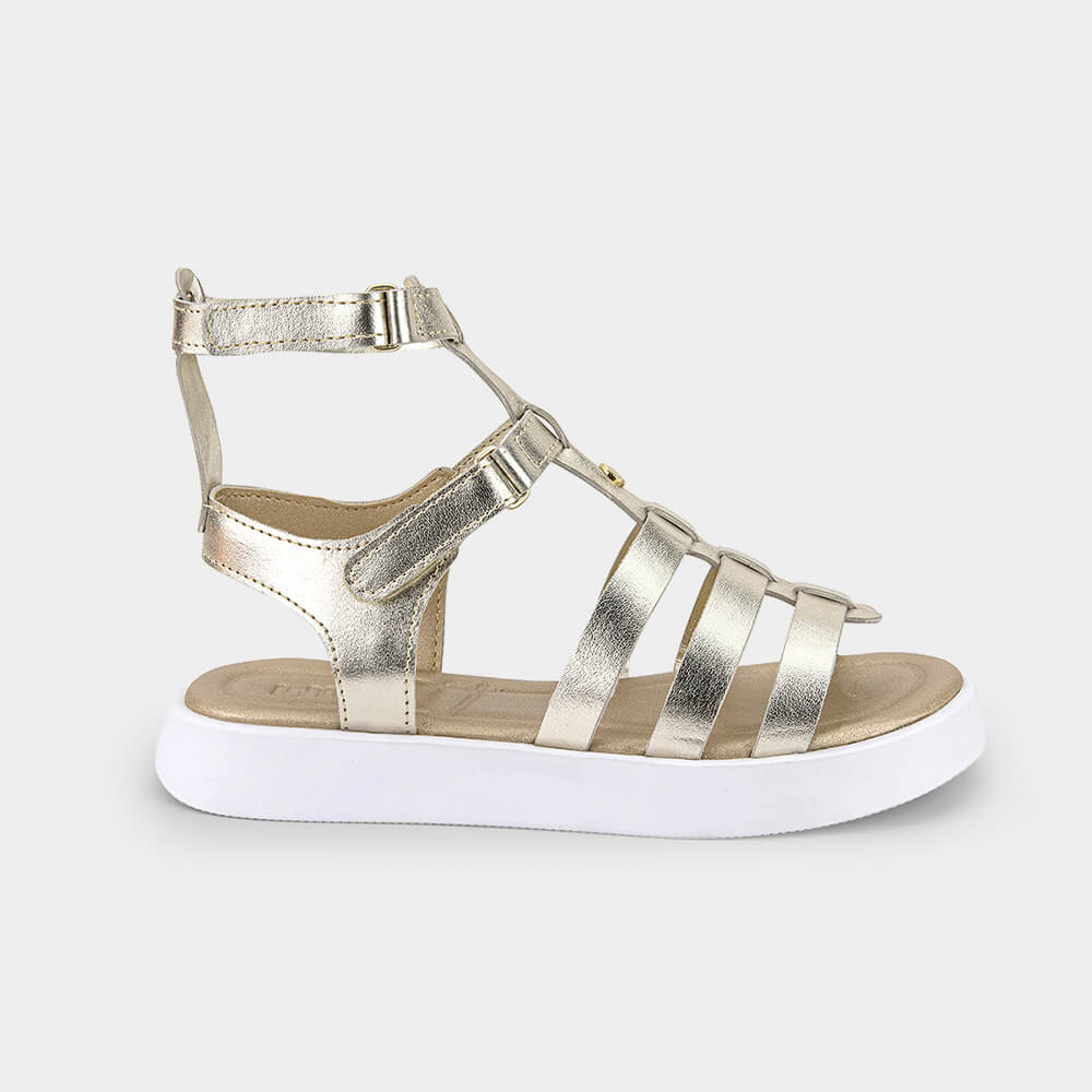 Sandália Infantil Bibi Plataforma Dourada