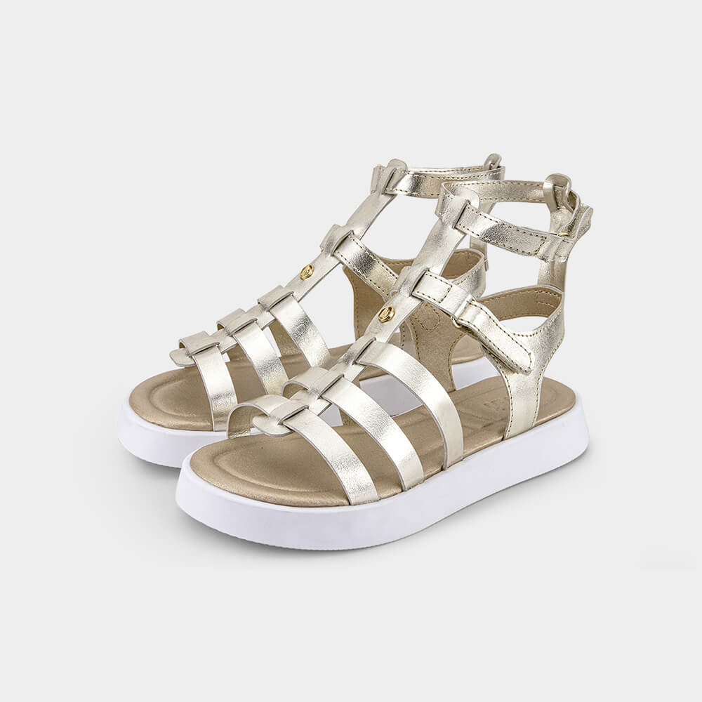 Sandália Infantil Bibi Plataforma Dourada