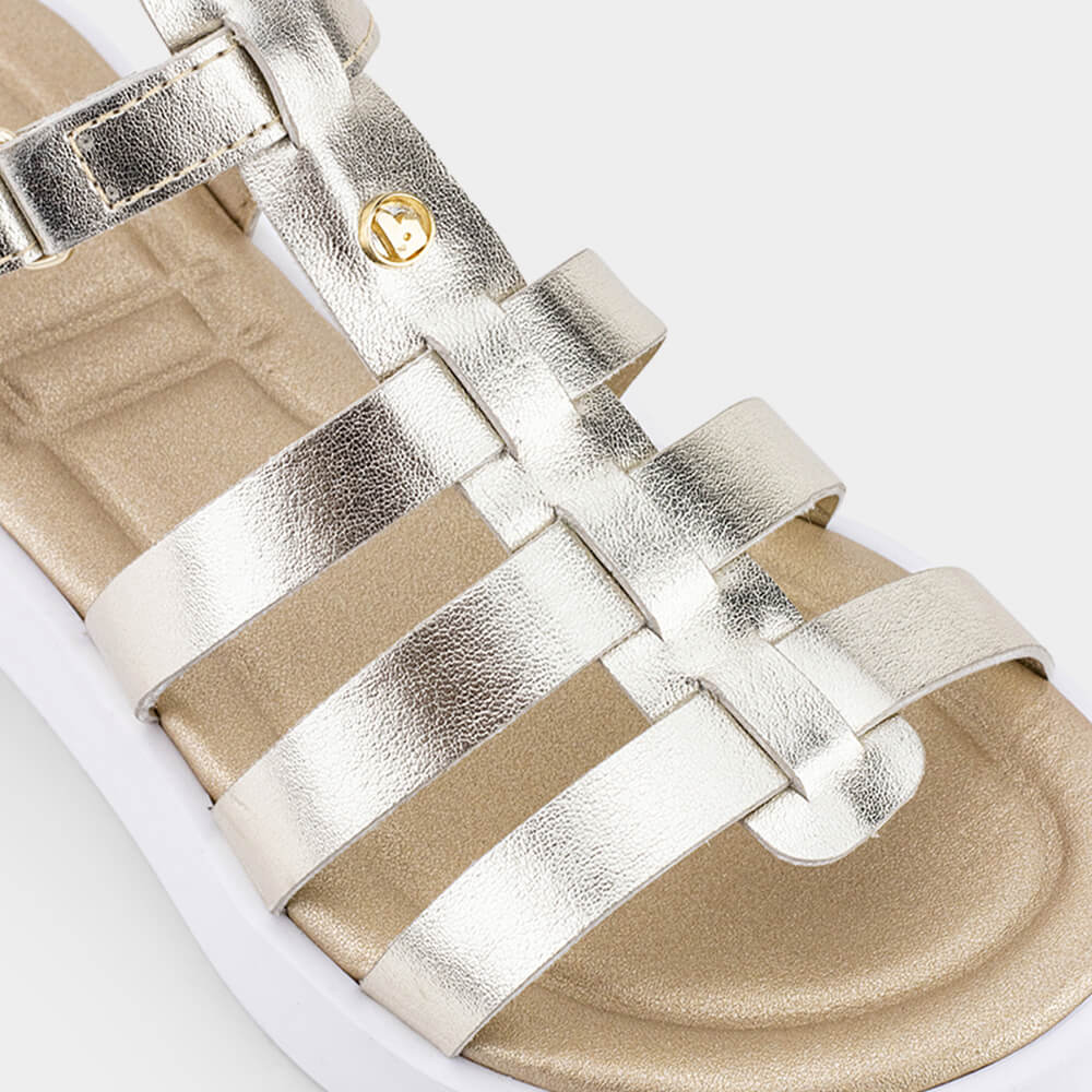 Sandália Infantil Bibi Plataforma Dourada