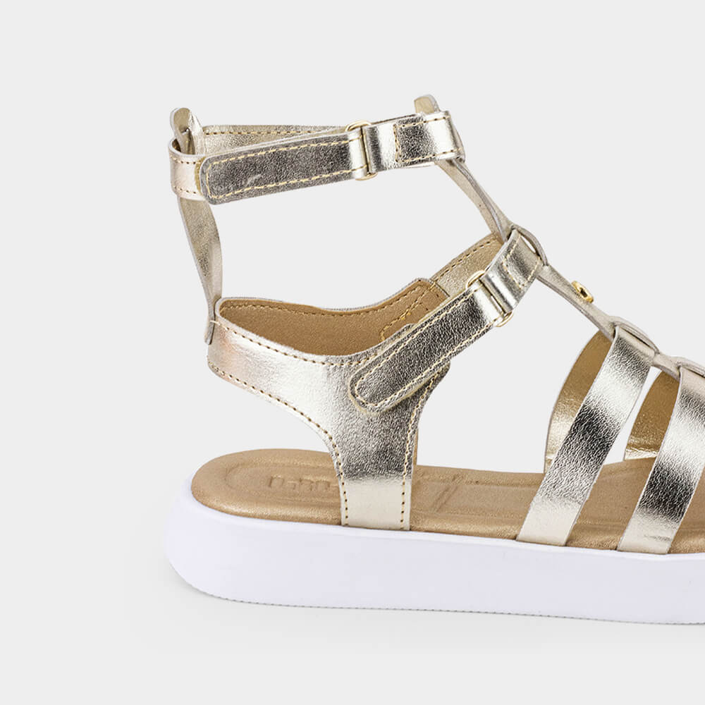 Sandália Infantil Bibi Plataforma Dourada