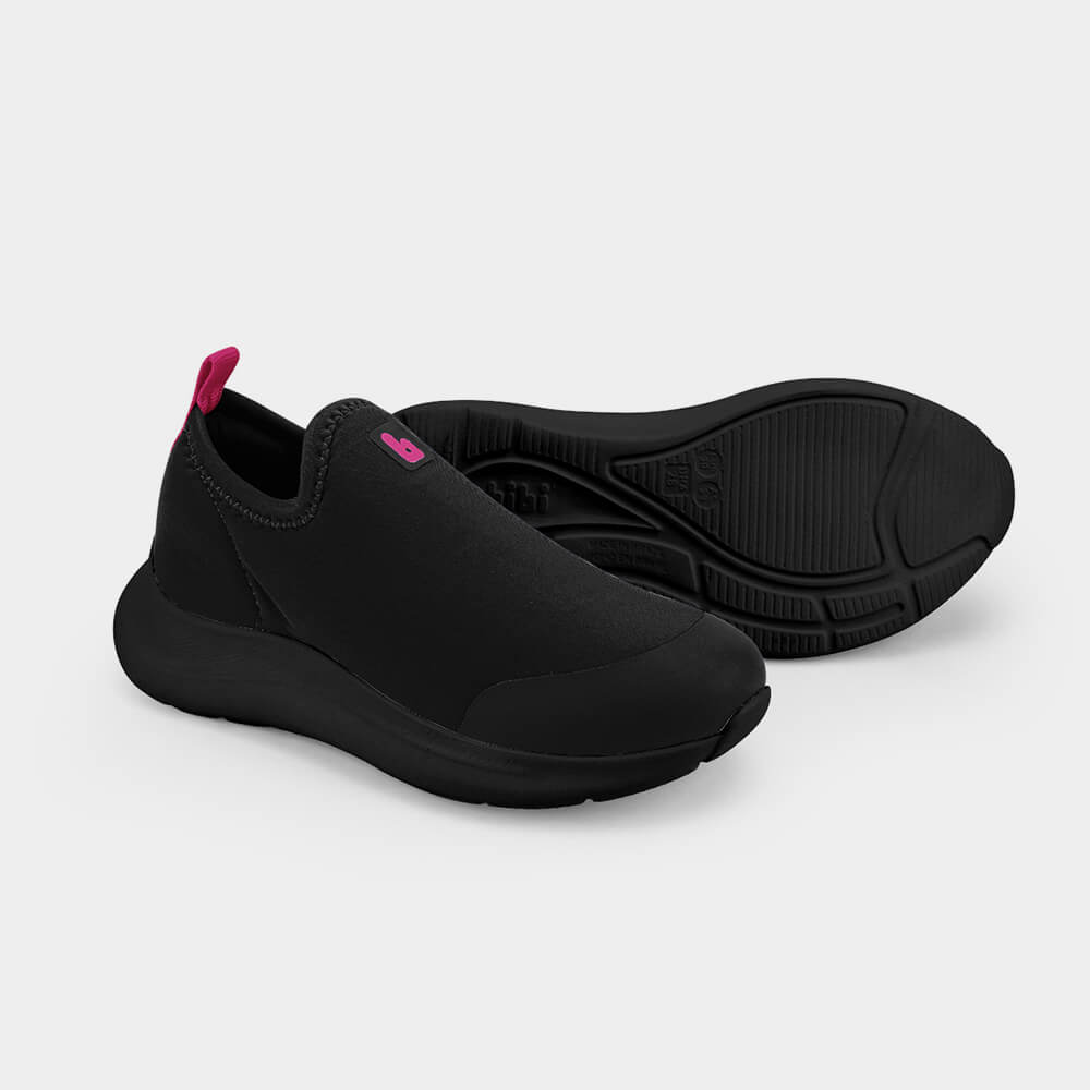 Tênis Infantil Bibi Action Preto com Rosa Pitaya