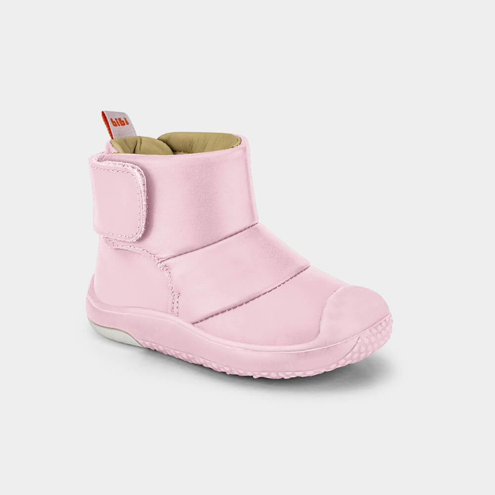 Abotinado Infantil Bibi Prewalker Rosa de Couro 1122265
