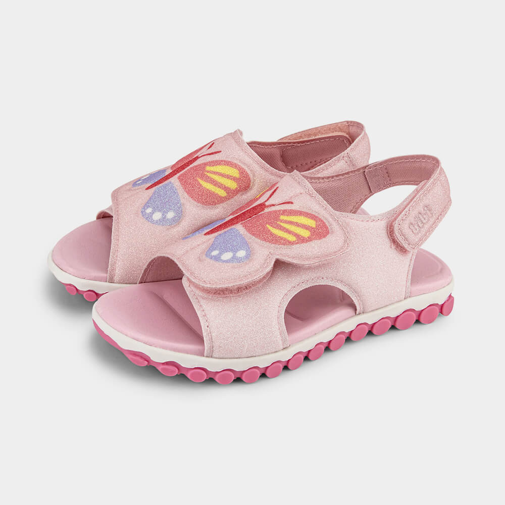 Papete Infantil Bibi Summer Roller Sport Rosa de Borboleta