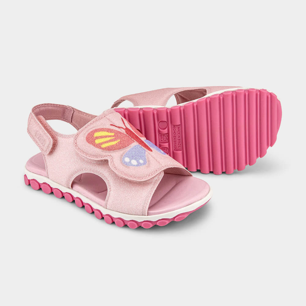 Papete Infantil Bibi Summer Roller Sport Rosa de Borboleta