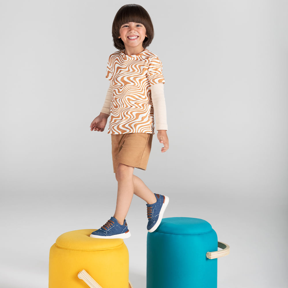 Tênis Infantil Bibi Casual Azul Jeans New Way