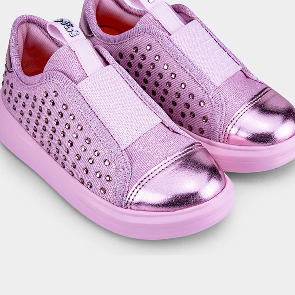 Tênis Infantil Bibi Glam Rosa com Brilho