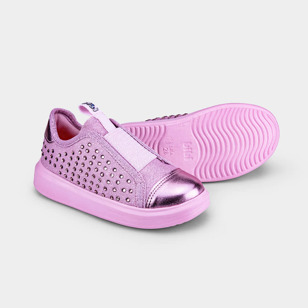 Tênis Infantil Bibi Glam Rosa com Brilho