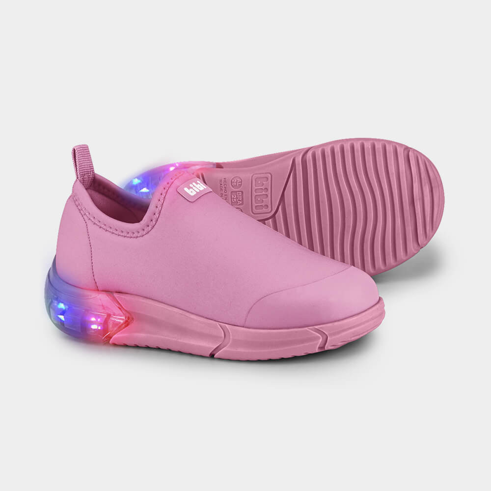 Tênis Infantil de Luz Bibi Space Rosa Matte