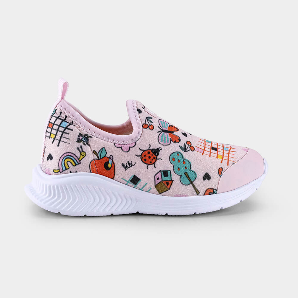Tênis Infantil Bibi Fly Baby II Rosa Estampa Divertida