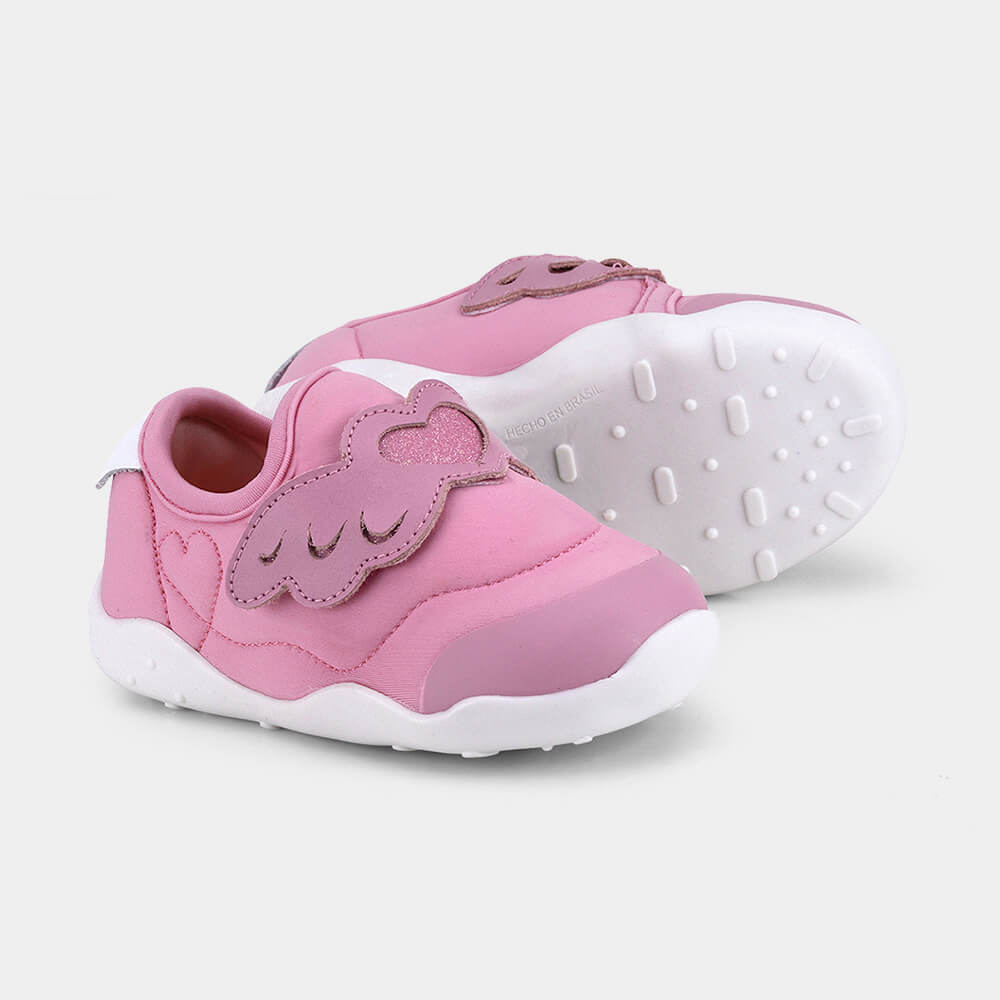 Tênis Infantil Bibi Fisioflex Originals Rosa de Coração