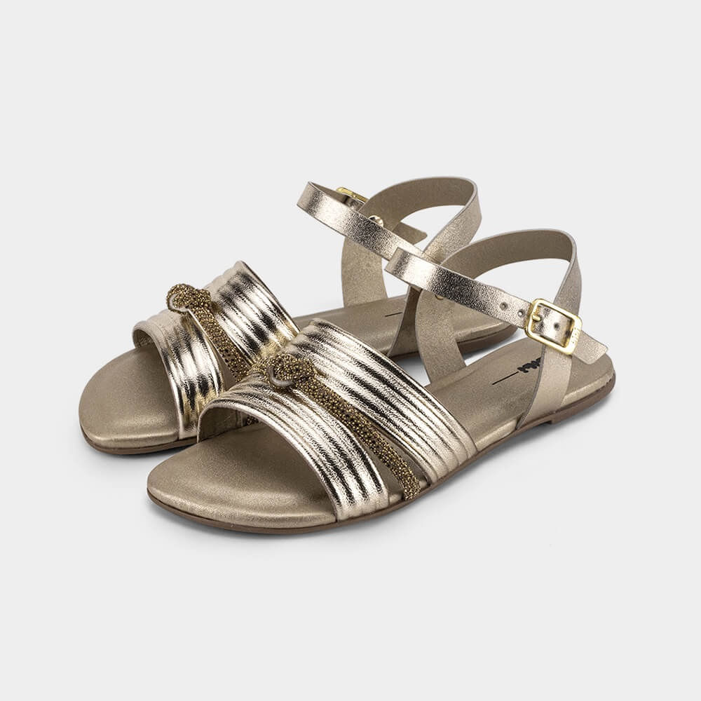 Sandália Infantil Bibi Little Me Dourada