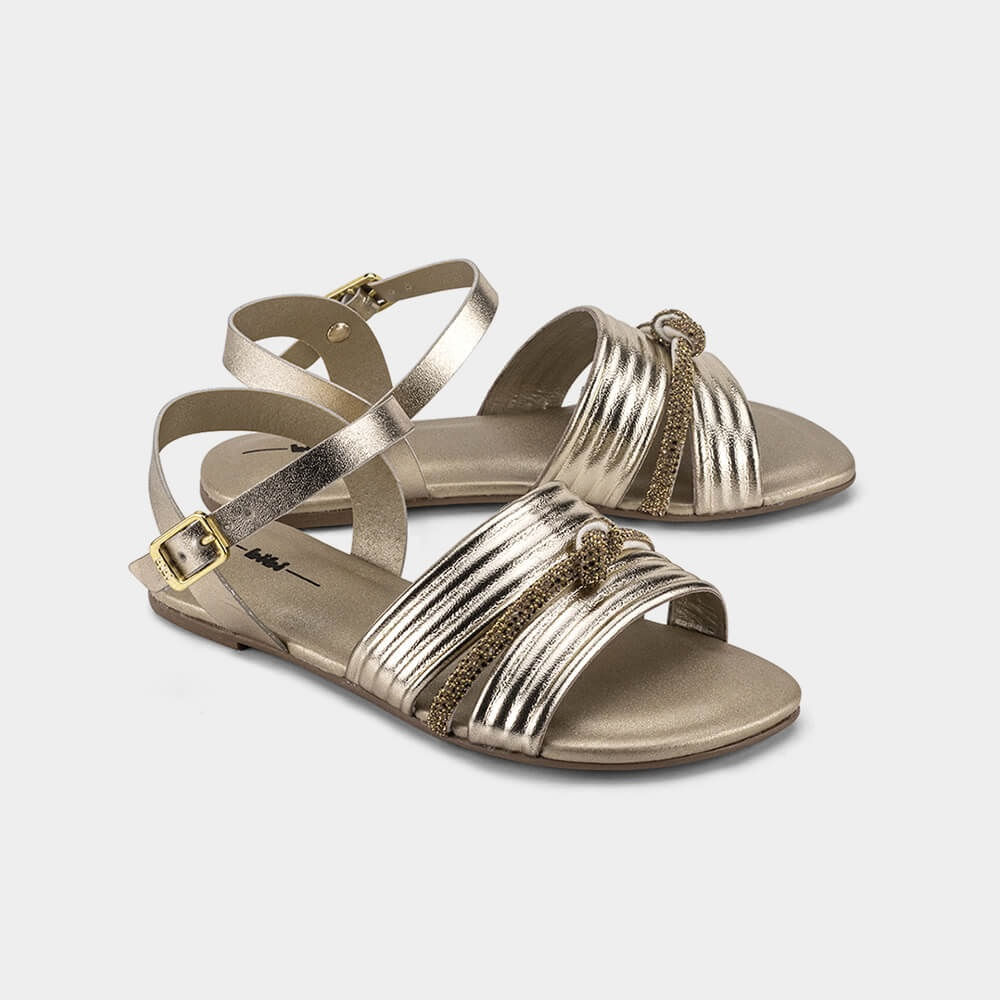 Sandália Infantil Bibi Little Me Dourada