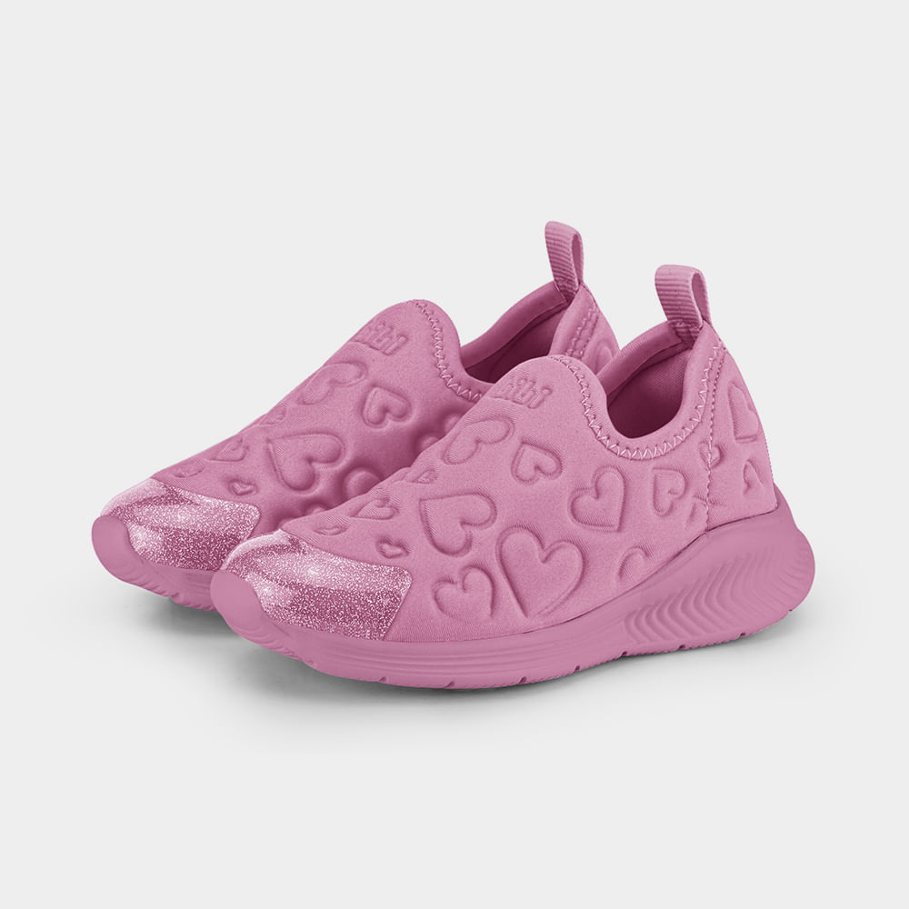 Tênis Infantil Bibi Fly Baby II Rosa Matte de Coração