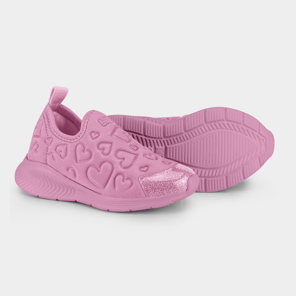 Tênis Infantil Bibi Fly Baby II Rosa Matte de Coração