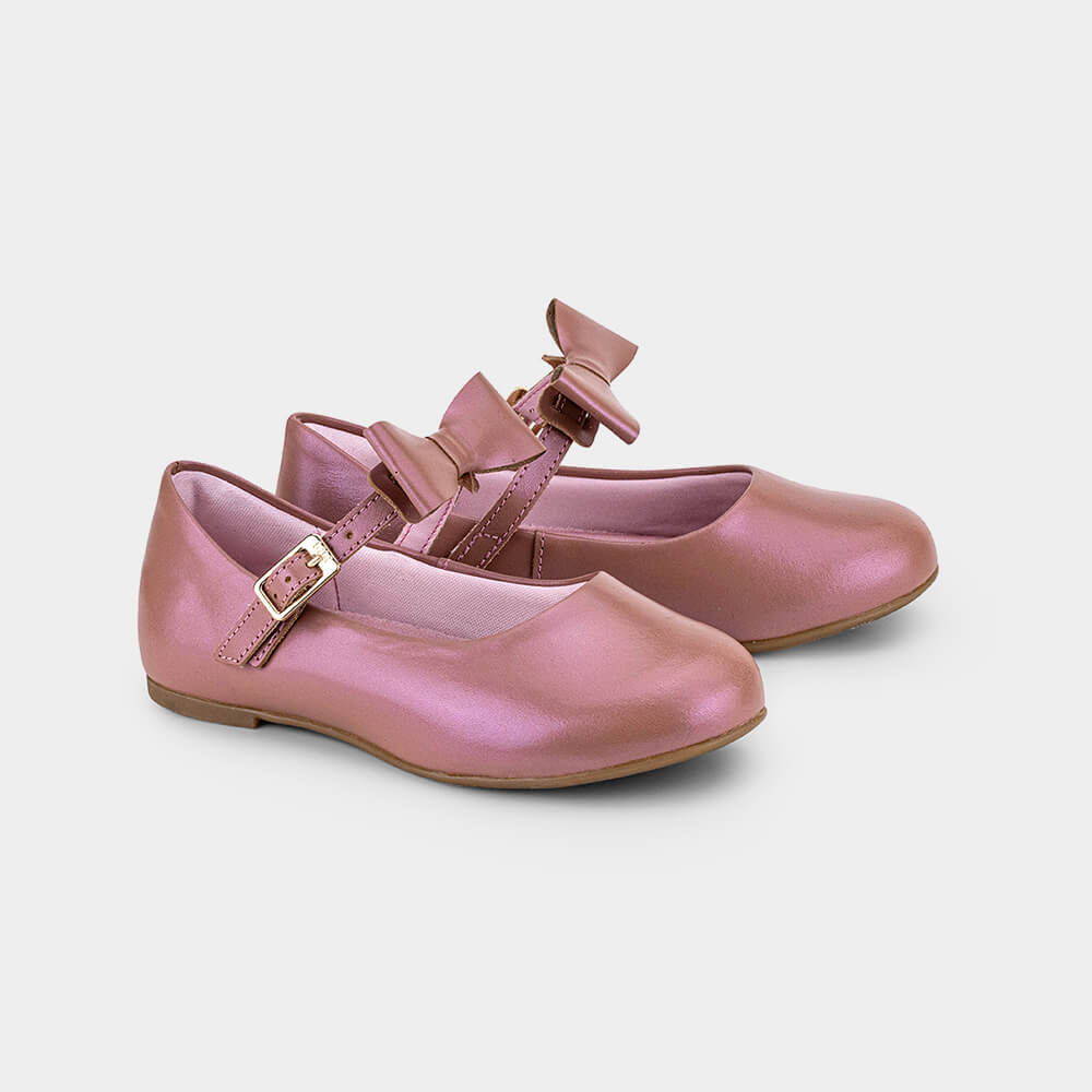 Sapatilha Infantil Bibi Ballerina Mini Rosa Metalizado