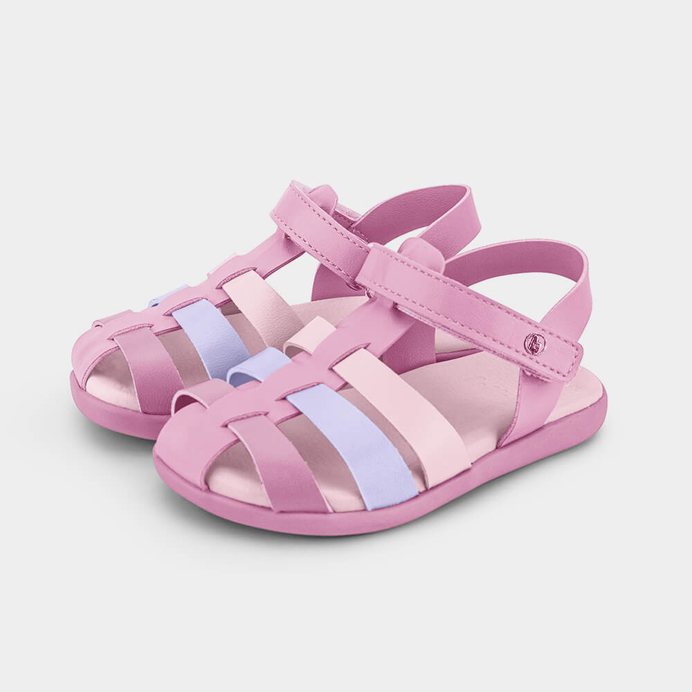 Sandália Infantil Bibi Baby Soft II Rosa e Lilás