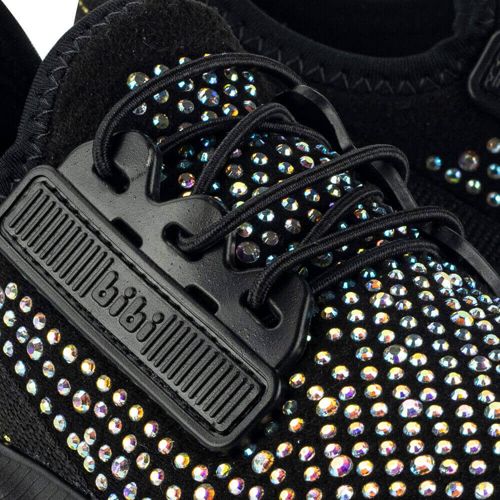 Tênis Infantil Bibi Shine Preto com Pedrinhas Brilhosas