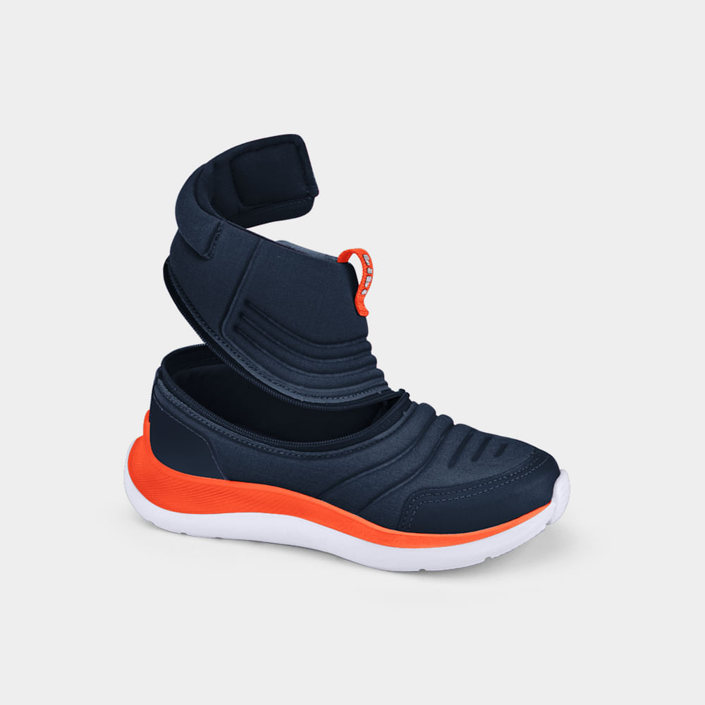 Bota Infantil Bibi Para Todos Azul e Laranja 1177009