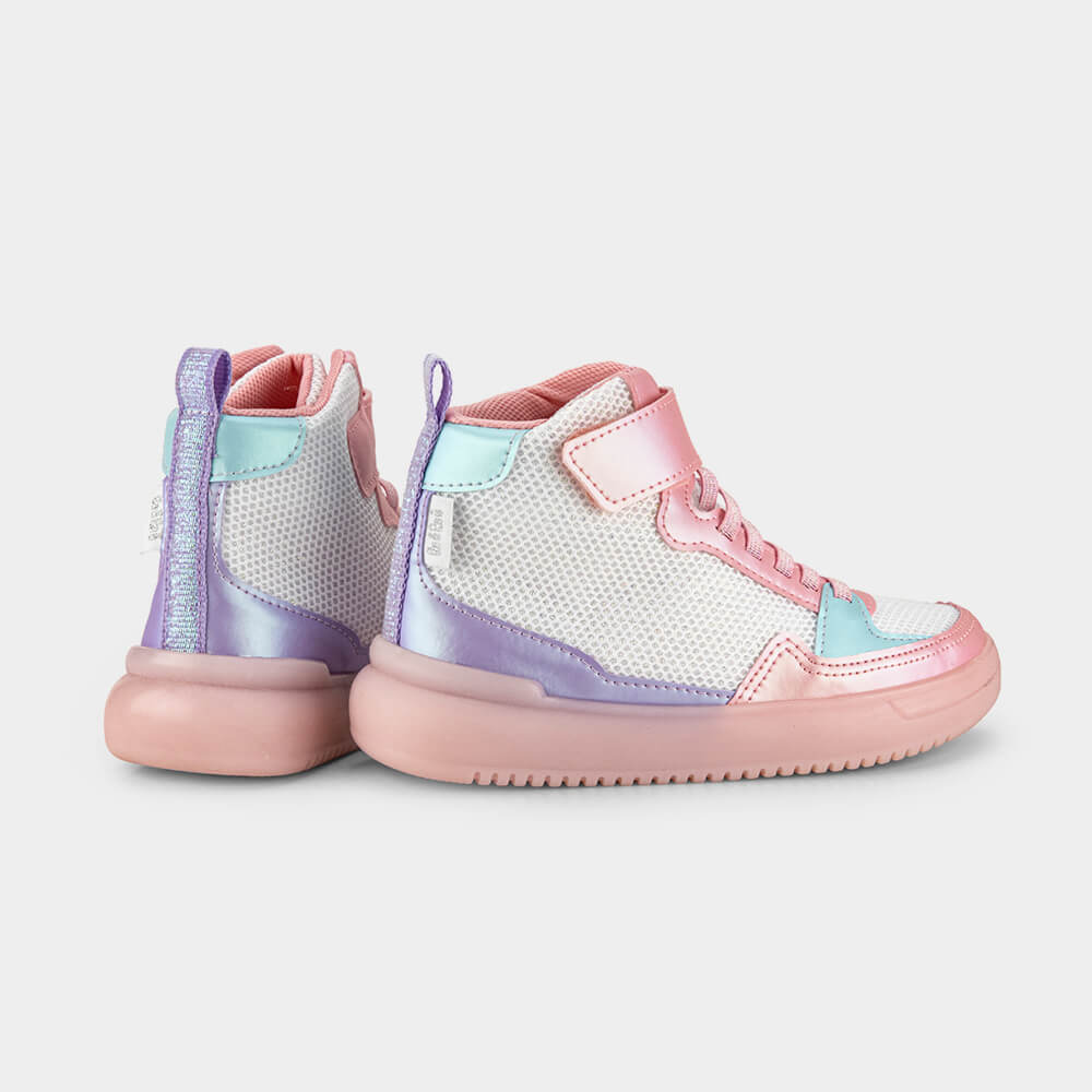 Abotinado Infantil de Luz High Sneakers Rosa