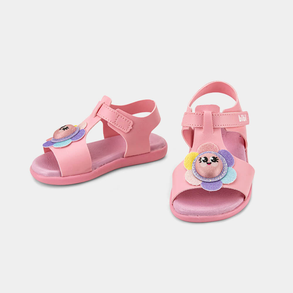 Sandália Infantil Bibi Baby Soft II Rosa de Flor