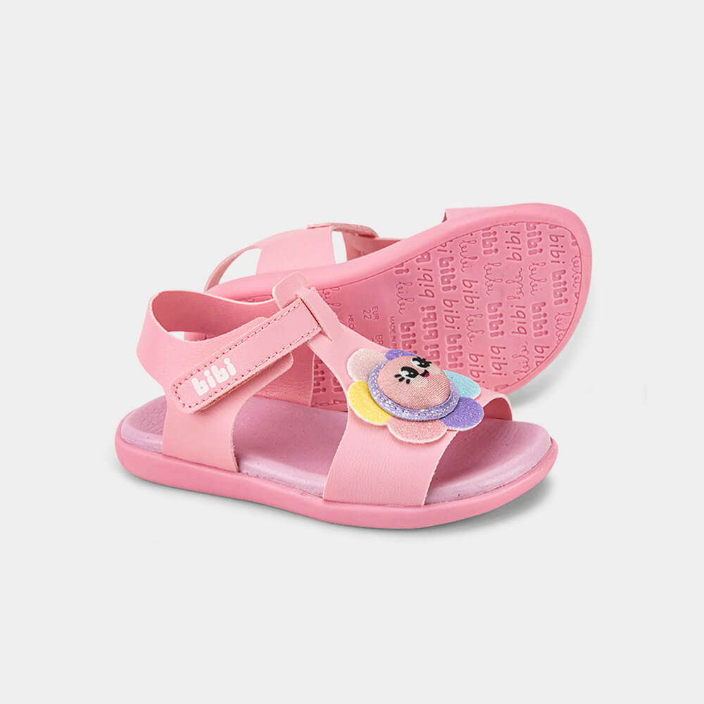 Sandália Infantil Bibi Baby Soft II Rosa de Flor
