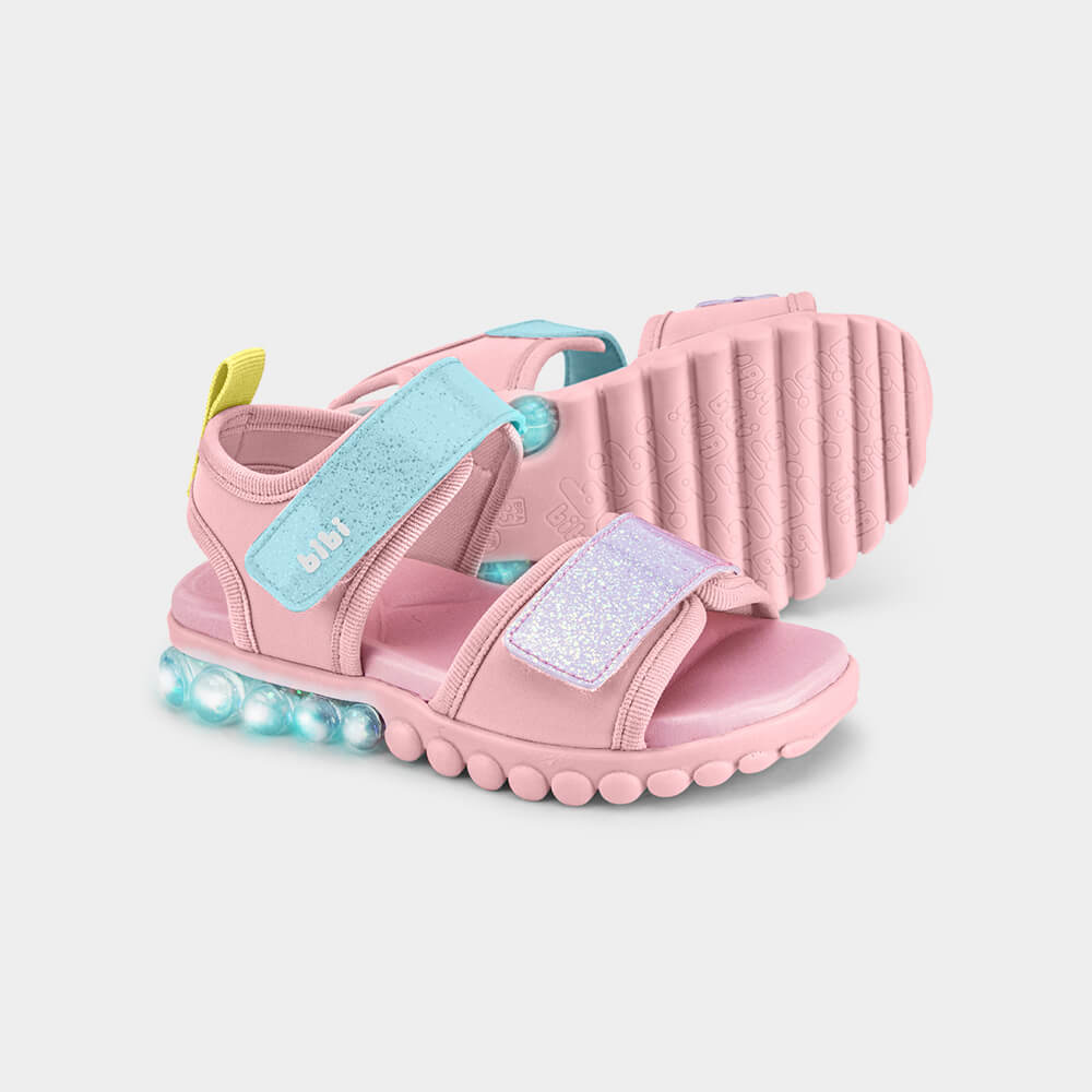 Sandália Infantil de Luz Bibi Summer Roller Light Rosa