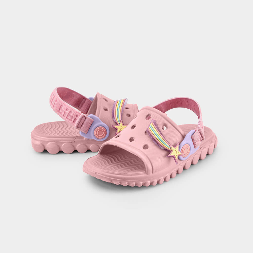 Chinelo Infantil Bibi Sun Slide Rosa de Estrela