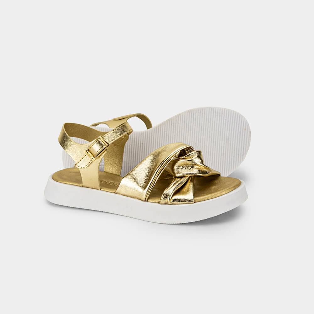Sandália Infantil Bibi Plataforma Dourada